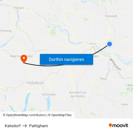 Katsdorf to Pattigham map