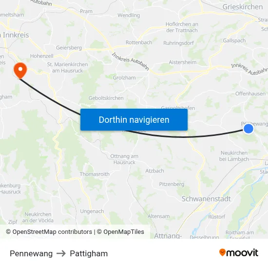 Pennewang to Pattigham map