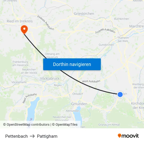 Pettenbach to Pattigham map