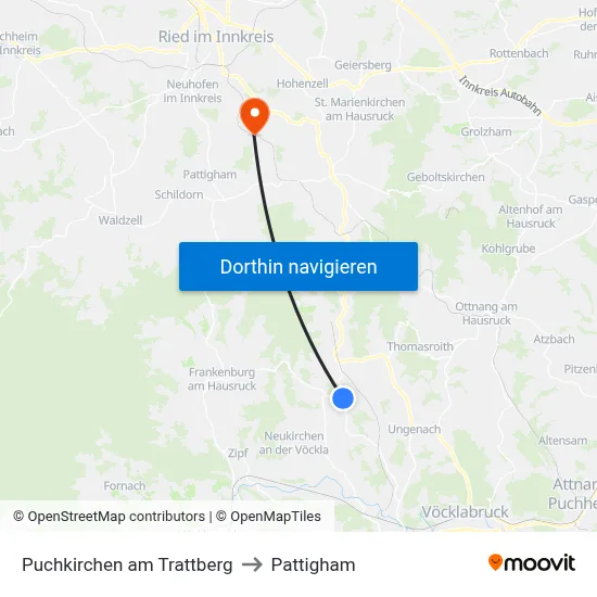 Puchkirchen am Trattberg to Pattigham map