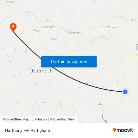 Hartberg to Pattigham map