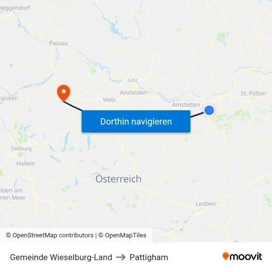 Gemeinde Wieselburg-Land to Pattigham map