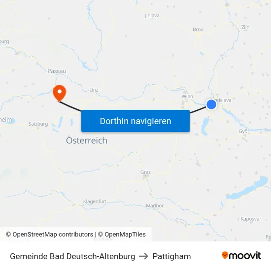 Gemeinde Bad Deutsch-Altenburg to Pattigham map