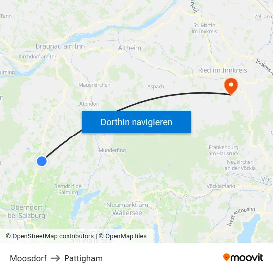 Moosdorf to Pattigham map