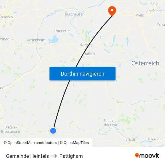 Gemeinde Heinfels to Pattigham map