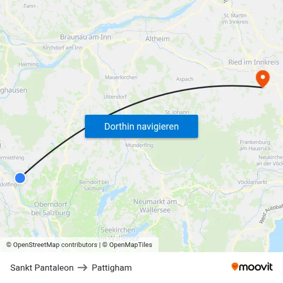 Sankt Pantaleon to Pattigham map