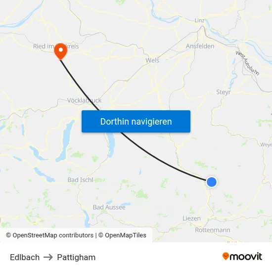 Edlbach to Pattigham map