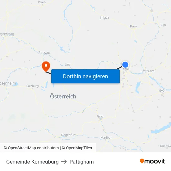 Gemeinde Korneuburg to Pattigham map