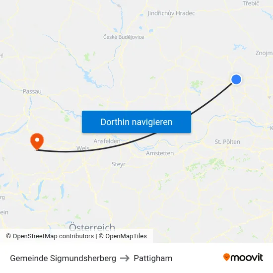 Gemeinde Sigmundsherberg to Pattigham map