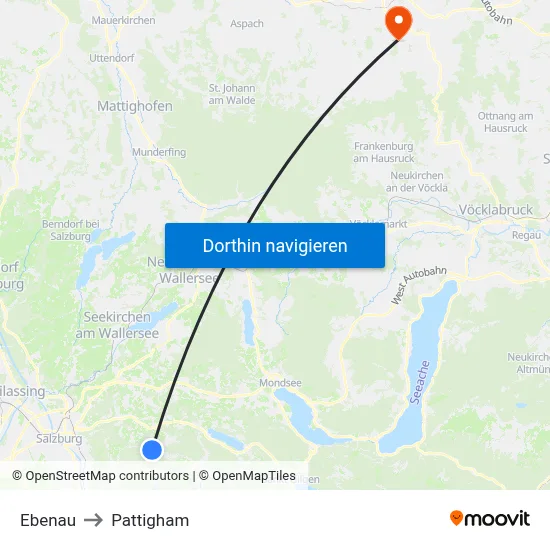 Ebenau to Pattigham map