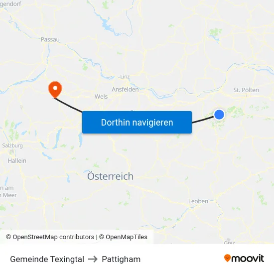 Gemeinde Texingtal to Pattigham map