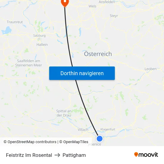Feistritz Im Rosental to Pattigham map