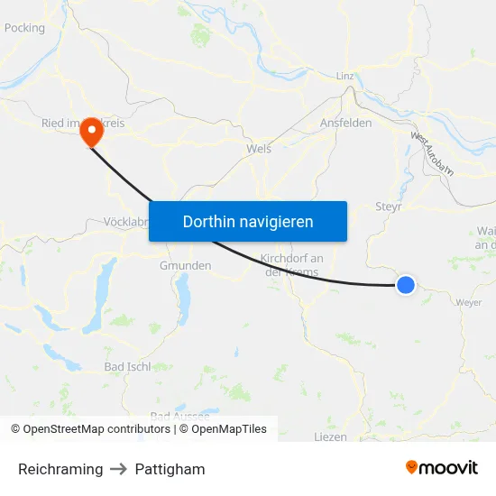 Reichraming to Pattigham map