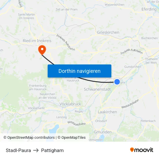 Stadl-Paura to Pattigham map