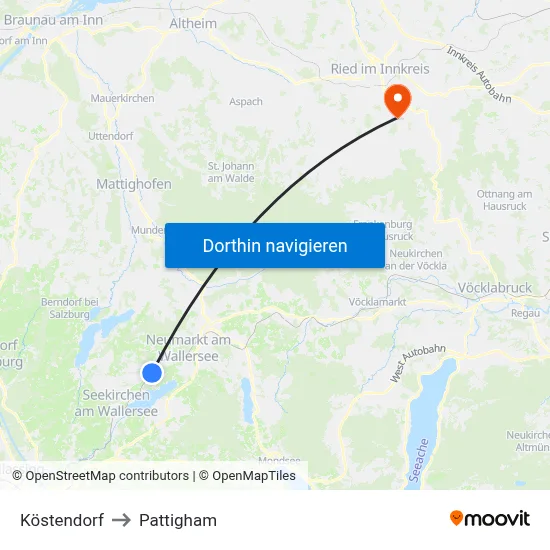Köstendorf to Pattigham map