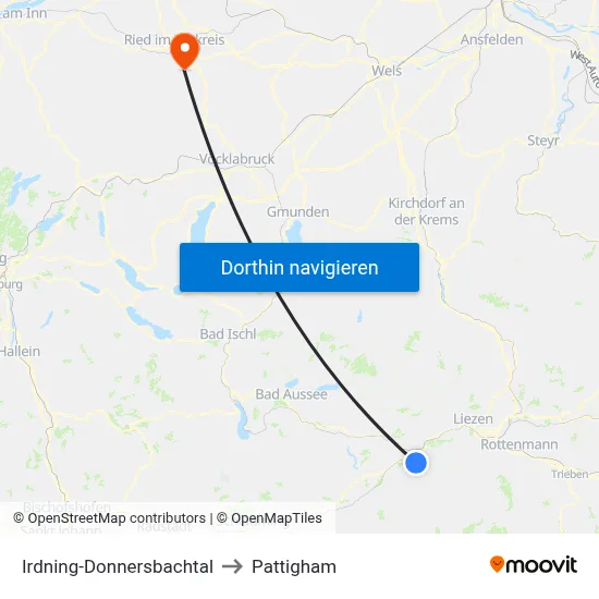 Irdning-Donnersbachtal to Pattigham map