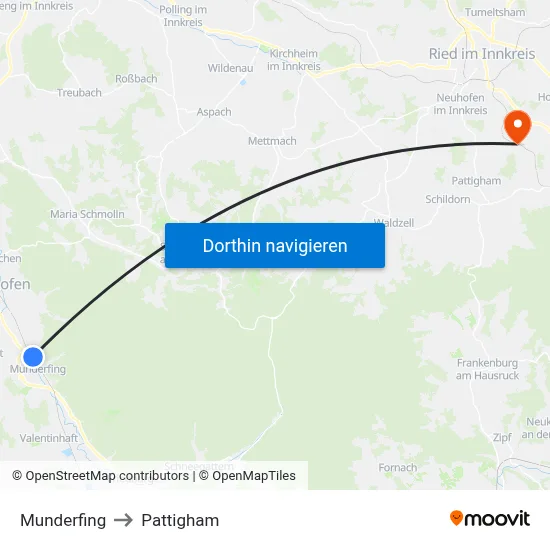 Munderfing to Pattigham map