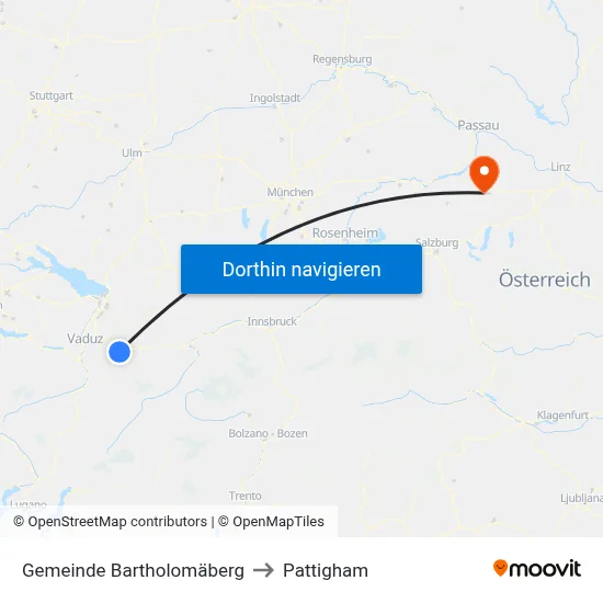 Gemeinde Bartholomäberg to Pattigham map