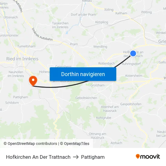 Hofkirchen An Der Trattnach to Pattigham map