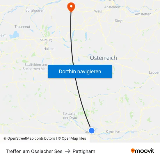 Treffen am Ossiacher See to Pattigham map