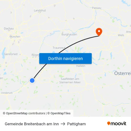 Gemeinde Breitenbach am Inn to Pattigham map