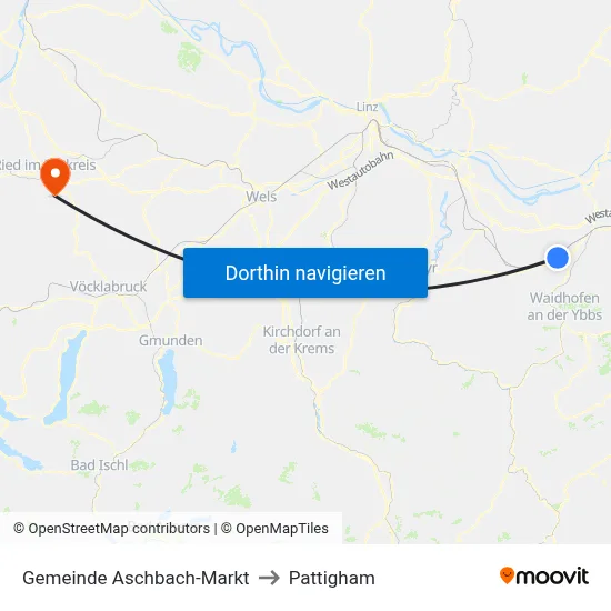 Gemeinde Aschbach-Markt to Pattigham map
