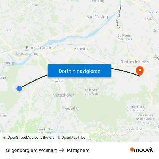 Gilgenberg am Weilhart to Pattigham map