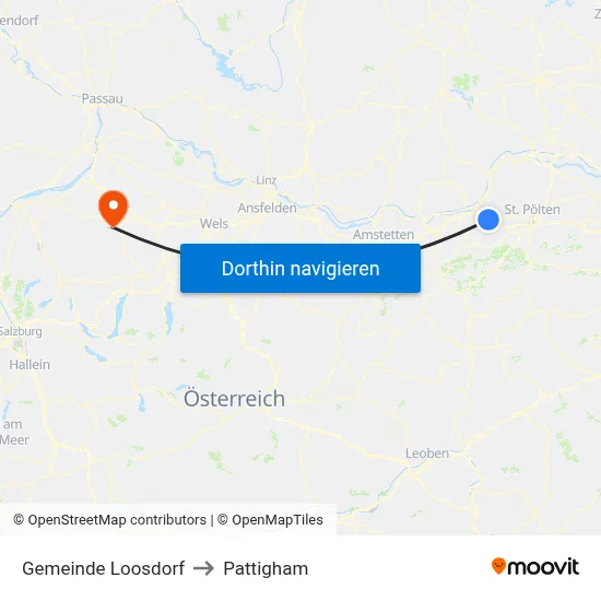 Gemeinde Loosdorf to Pattigham map