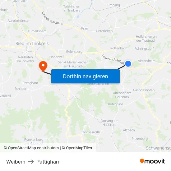 Weibern to Pattigham map