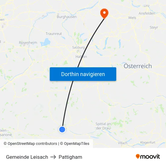 Gemeinde Leisach to Pattigham map