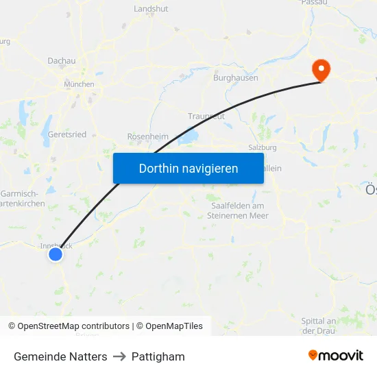 Gemeinde Natters to Pattigham map