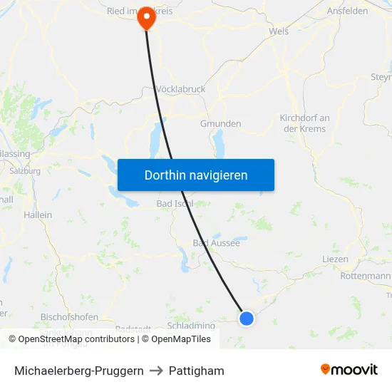 Michaelerberg-Pruggern to Pattigham map