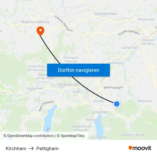 Kirchham to Pattigham map