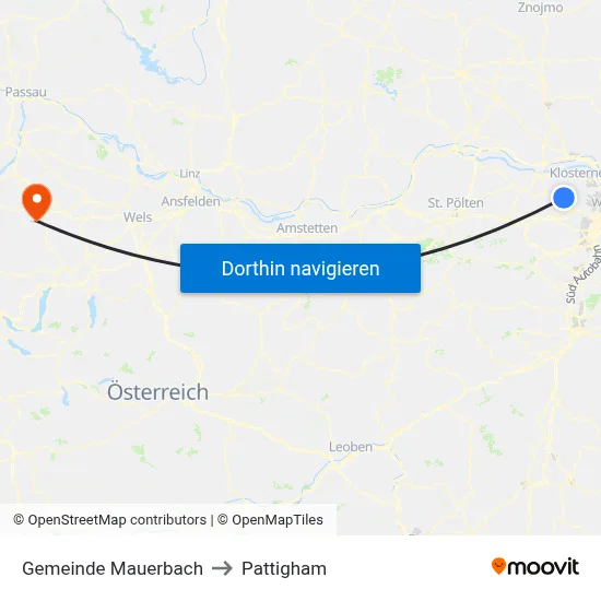 Gemeinde Mauerbach to Pattigham map
