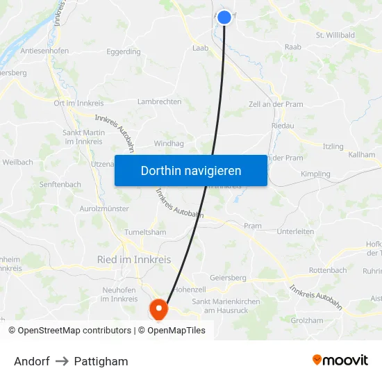 Andorf to Pattigham map