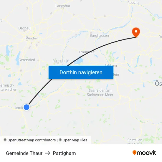 Gemeinde Thaur to Pattigham map