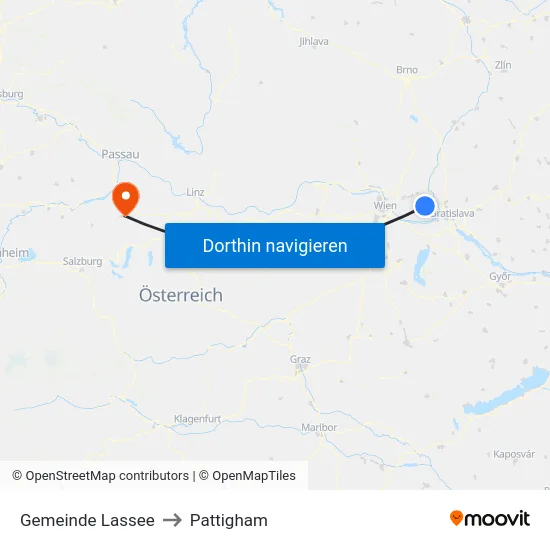 Gemeinde Lassee to Pattigham map