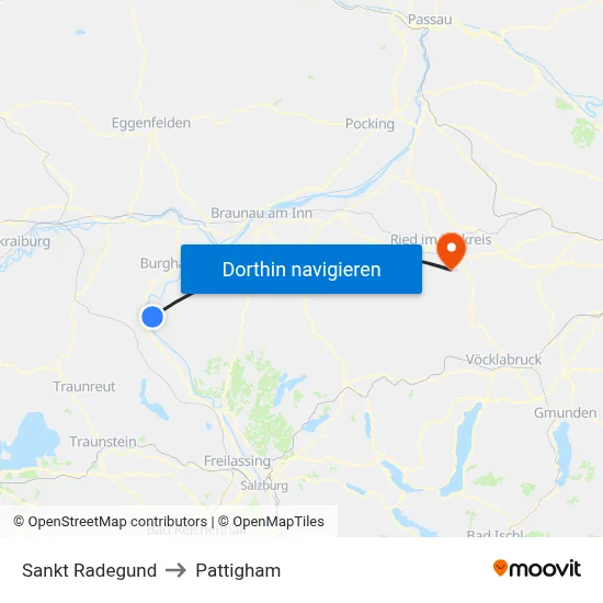 Sankt Radegund to Pattigham map