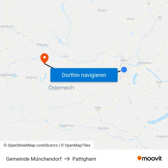 Gemeinde Münchendorf to Pattigham map