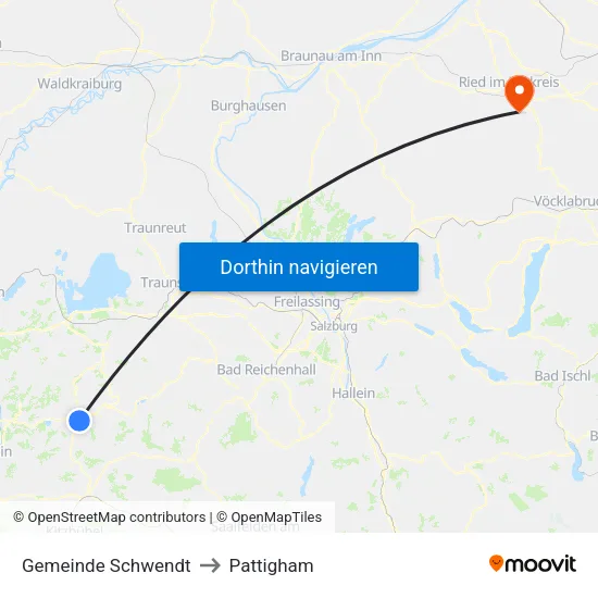 Gemeinde Schwendt to Pattigham map