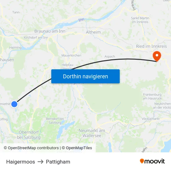 Haigermoos to Pattigham map