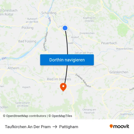 Taufkirchen An Der Pram to Pattigham map