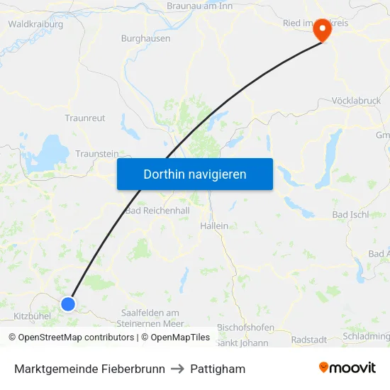 Marktgemeinde Fieberbrunn to Pattigham map