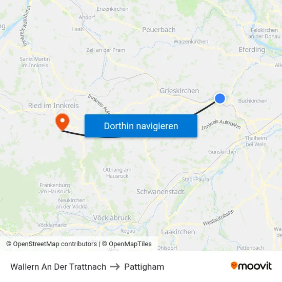 Wallern An Der Trattnach to Pattigham map
