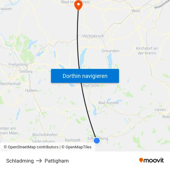 Schladming to Pattigham map