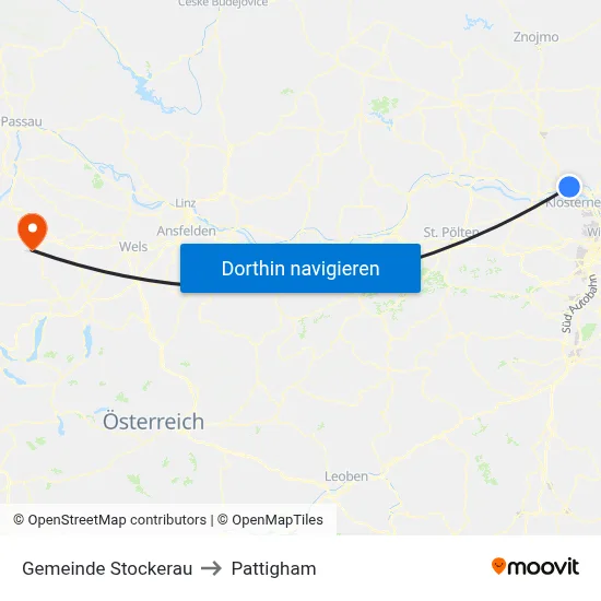 Gemeinde Stockerau to Pattigham map