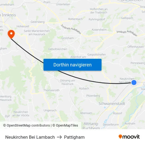 Neukirchen Bei Lambach to Pattigham map