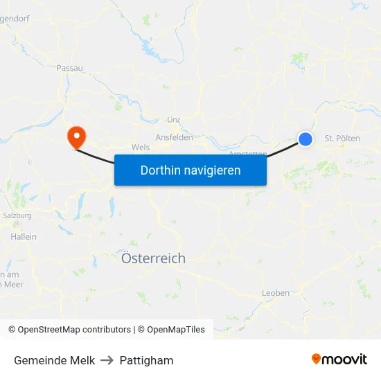 Gemeinde Melk to Pattigham map