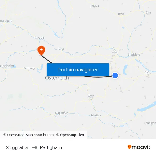 Sieggraben to Pattigham map