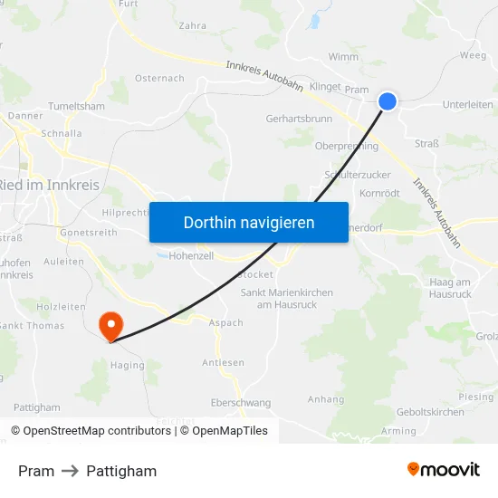 Pram to Pattigham map